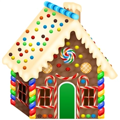 Candyland Theme Gingerbread Candy Cottage Transparent Sticker